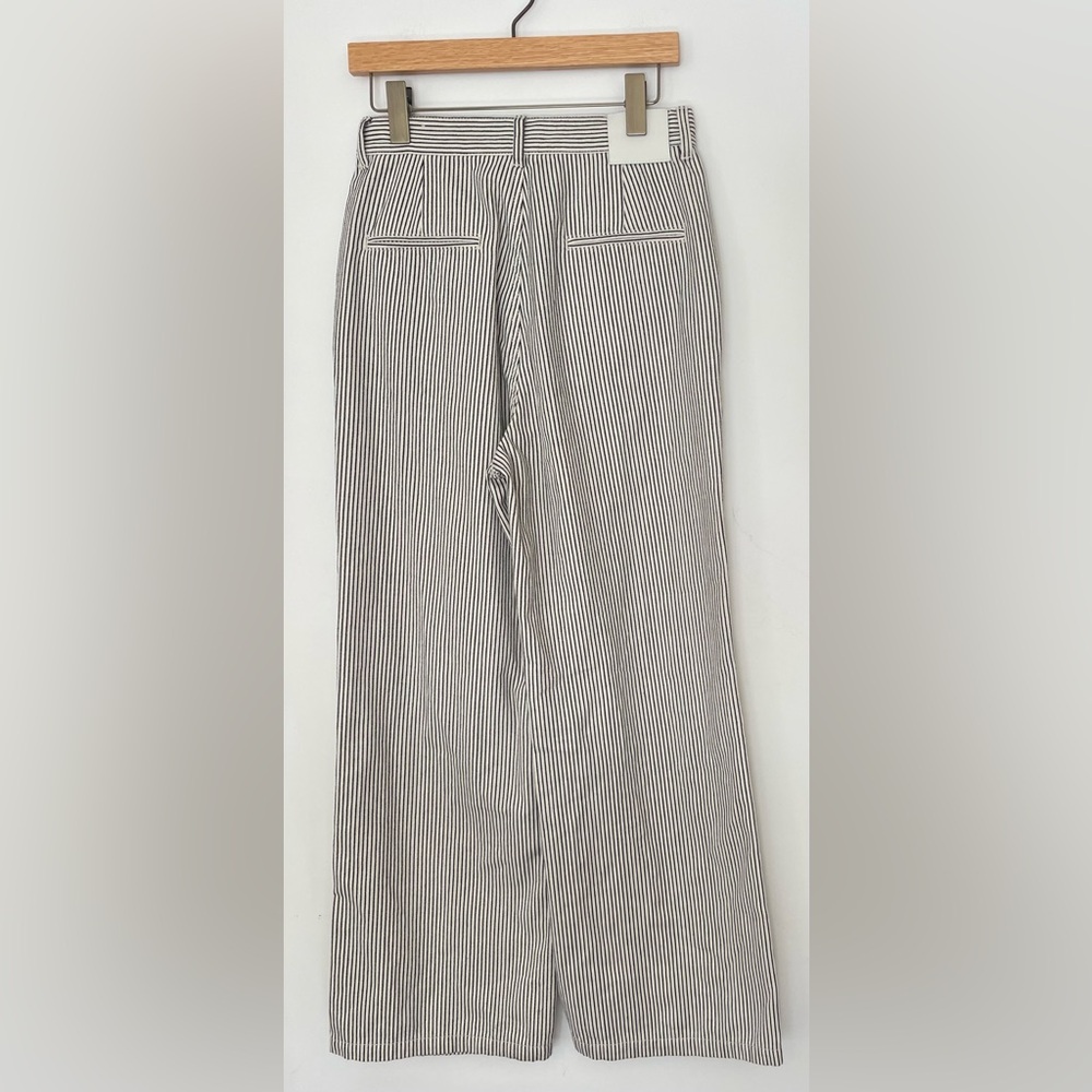 MADEINAM Striped Wide Leg Pants Size 2 High Rise Minimalist - Picture 5 of 8